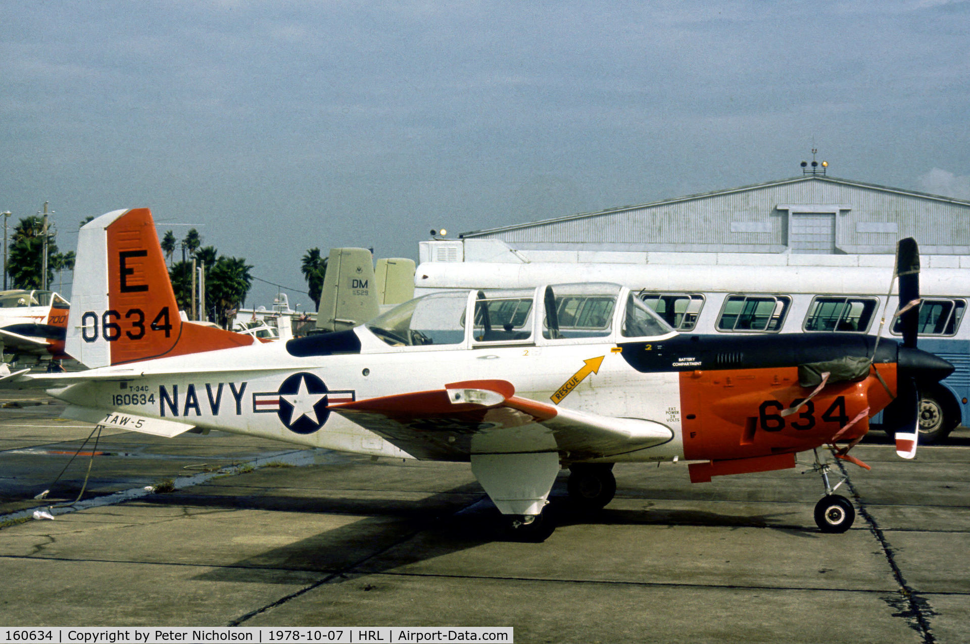 160634, Beech T-34C Turbo Mentor C/N GL-99, This T-34C of Training Wing 5 was on display at the 1978 Confederate Air Force's Airshow at Harlingen.
