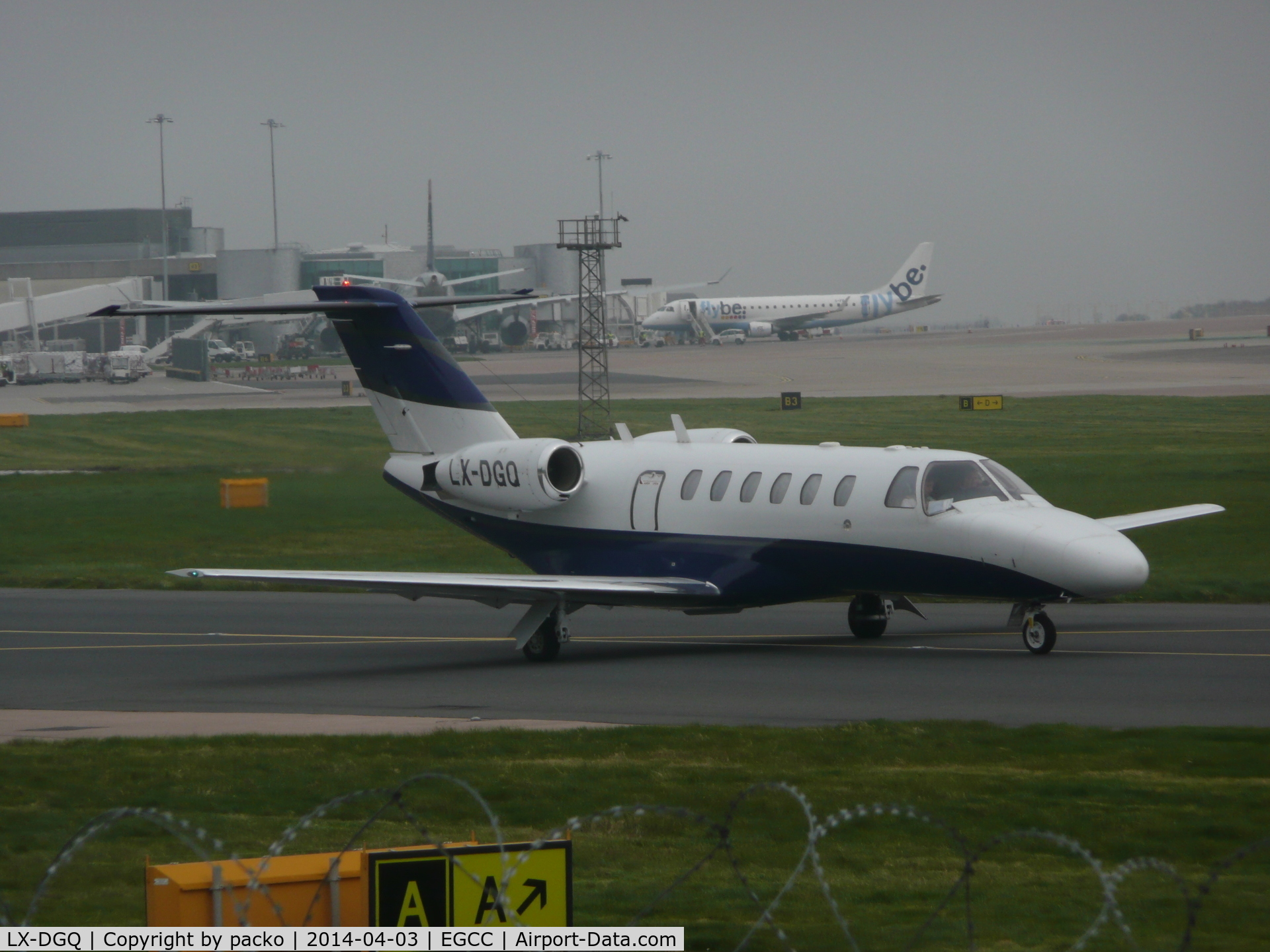 LX-DGQ, 2004 Cessna 525A CitationJet CJ2 C/N 525A-0200, taxing from the (OCS-RAMP) for take off