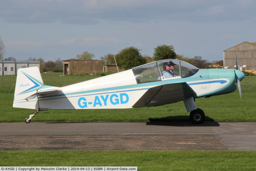 G-AYGD, 1963 CEA Jodel DR1050 Sicile C/N 515, CEA Jodel DR1050 Sicile at The Real Aeroplane Club's Early Bird Fly-In, Breighton Airfield, April 2014.