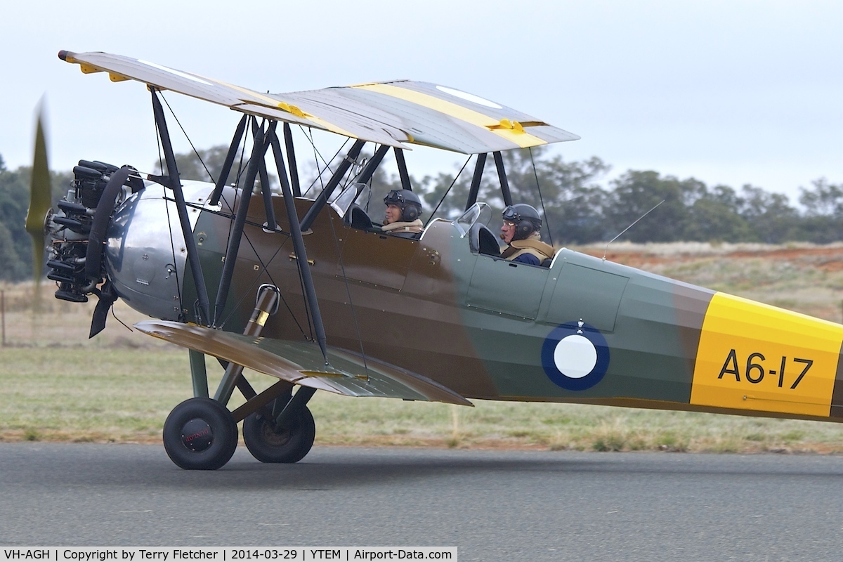 VH-AGH, 1937 Avro 643 Cadet II C/N R3/LT/3135, At Temora Airport during the 40th Anniversary Fly-In of the Australian Antique Aircraft Association