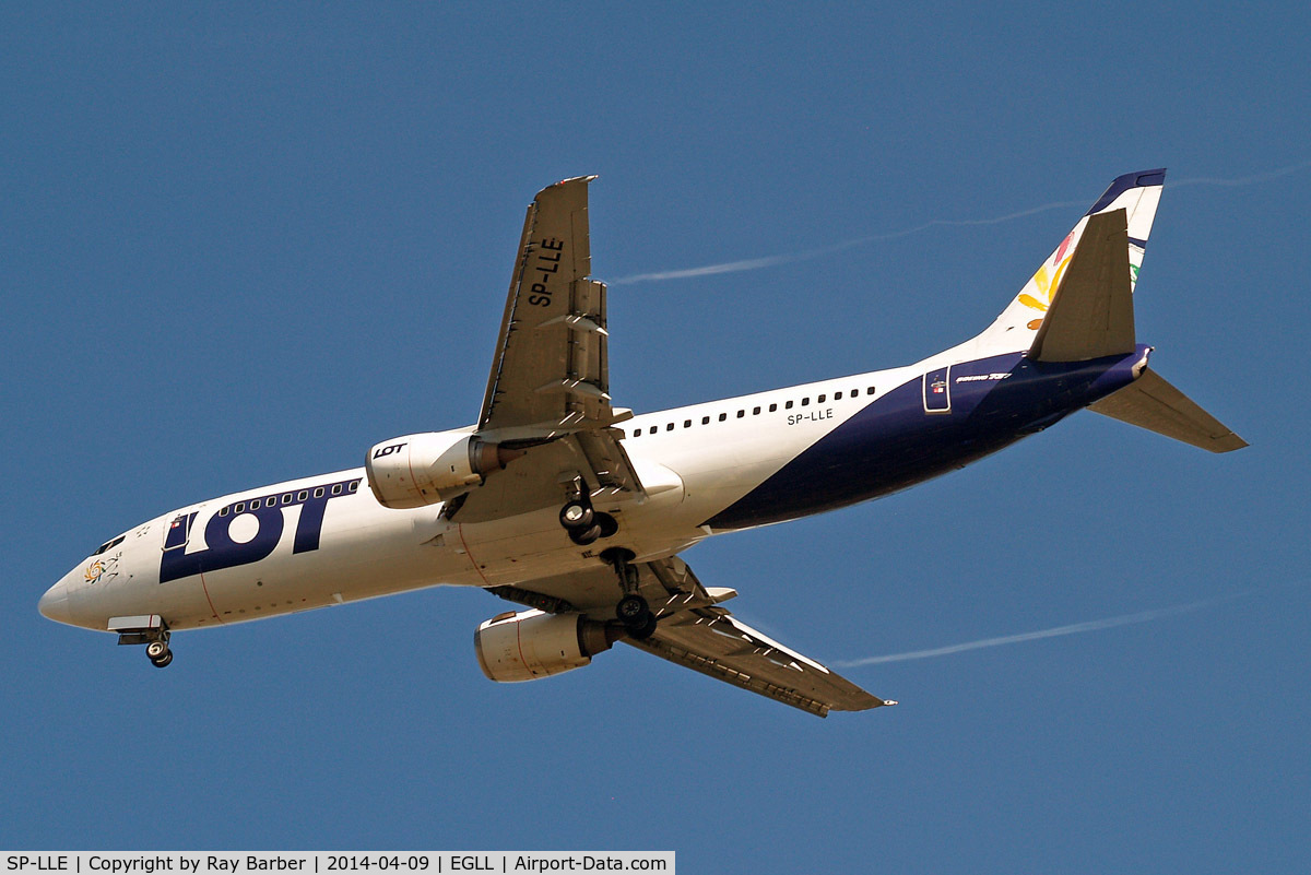 SP-LLE, 1996 Boeing 737-45D C/N 27914, Boeing 737-45D [27914] (LOT Charters) Home~G 09/04/2014. On approach 27R.