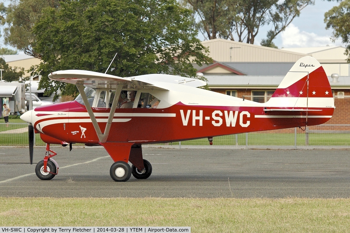 VH-SWC, 1957 Piper PA-22-150 C/N 22-5519, At Temora Airport during the 40th Anniversary Fly-In of the Australian Antique Aircraft Association