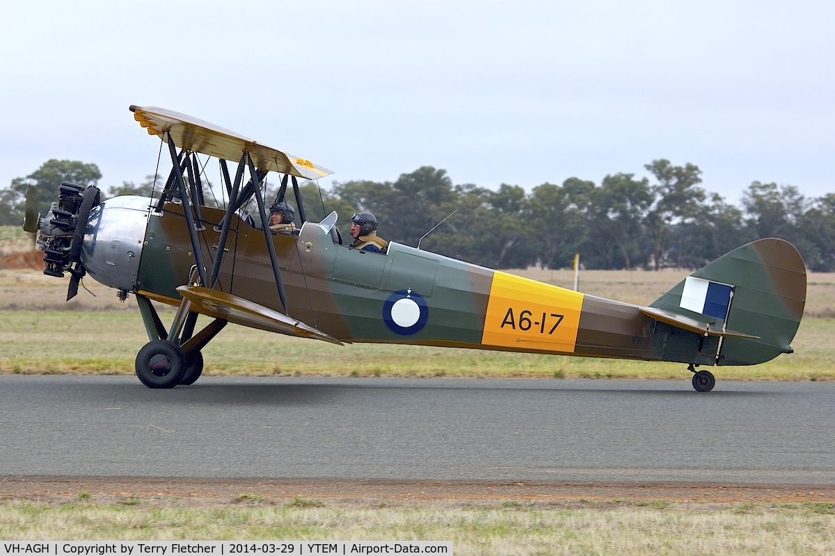 VH-AGH, 1937 Avro 643 Cadet II C/N R3/LT/3135, At Temora Airport during the 40th Anniversary Fly-In of the Australian Antique Aircraft Association