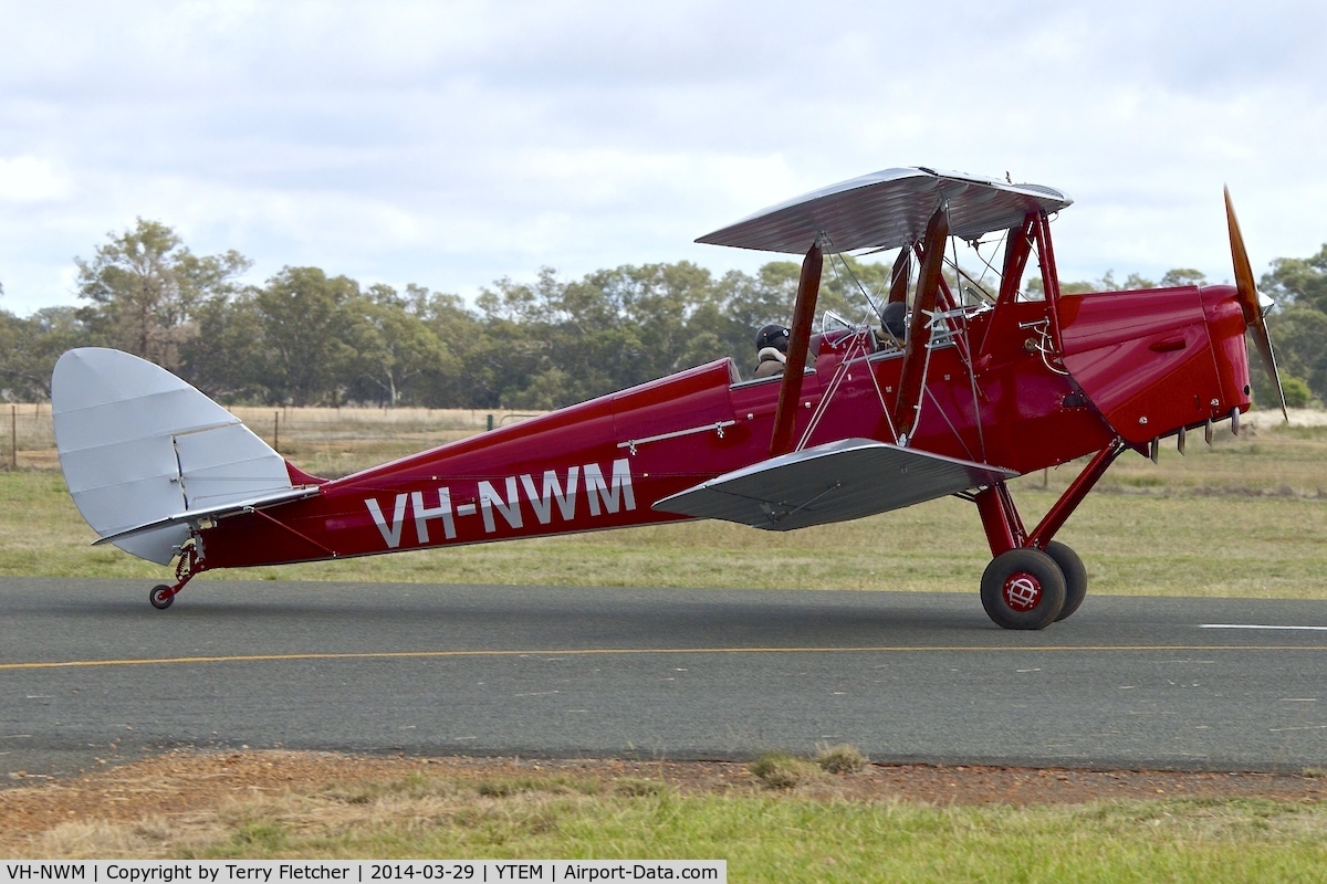 VH-NWM, 1941 De Havilland DH-82A Tiger Moth II C/N DHA228, At Temora Airport during the 40th Anniversary Fly-In of the Australian Antique Aircraft Association