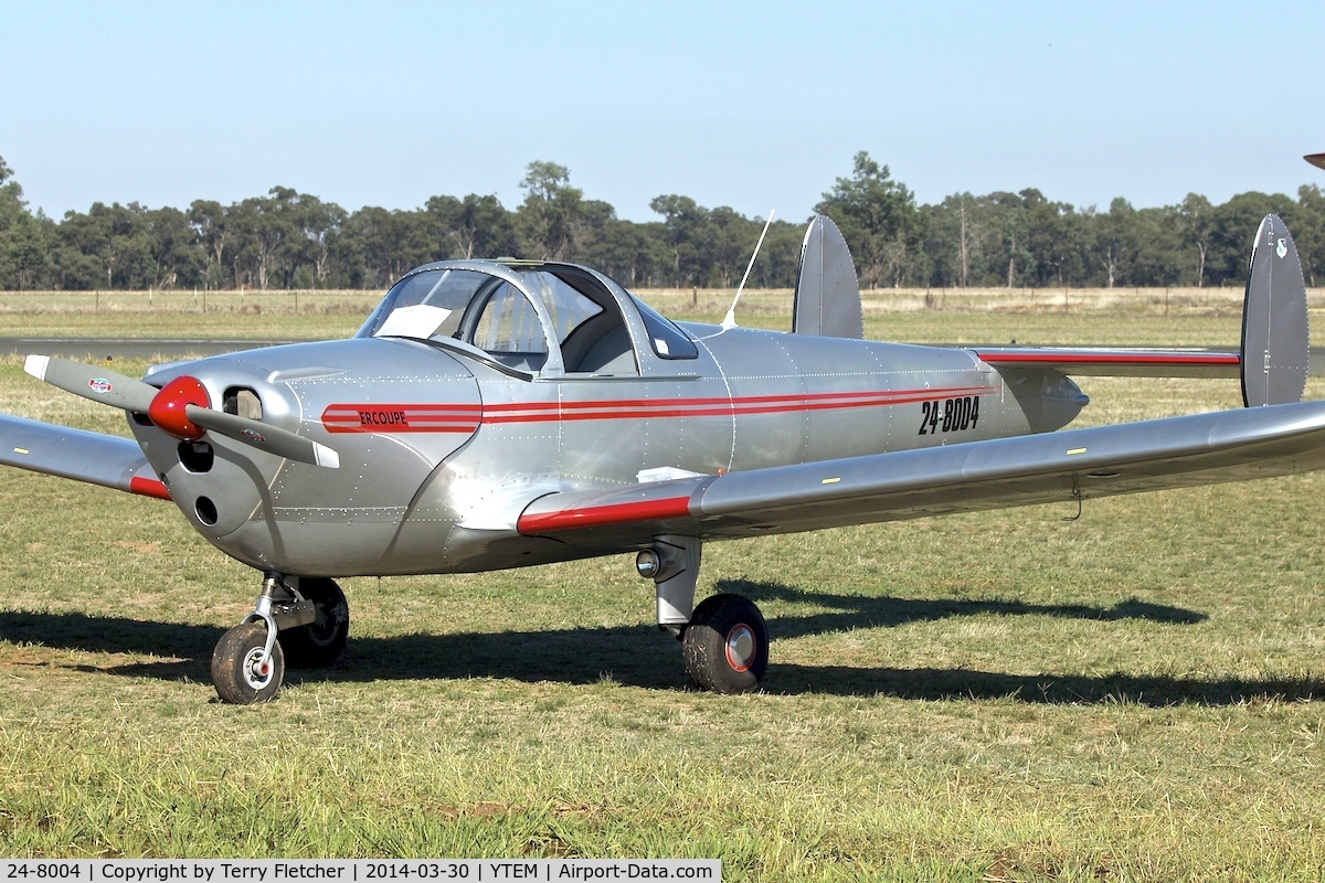 24-8004, 1946 Erco 415C Ercoupe C/N 1240, At Temora Airport during the 40th Anniversary Fly-In of the Australian Antique Aircraft Association