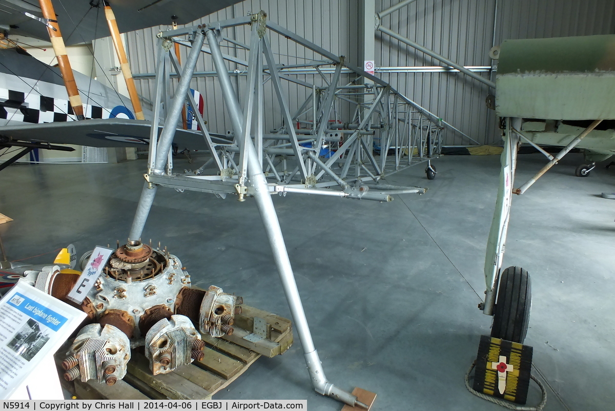 N5914, 1938 Gloster Gladiator Mk2 C/N Not found N5914, Shot down on 2 June 1940, the wreckage remained on Lille Haugefjellet until the end of 1998 when it was recovered for restoration by the Jet Age Museum