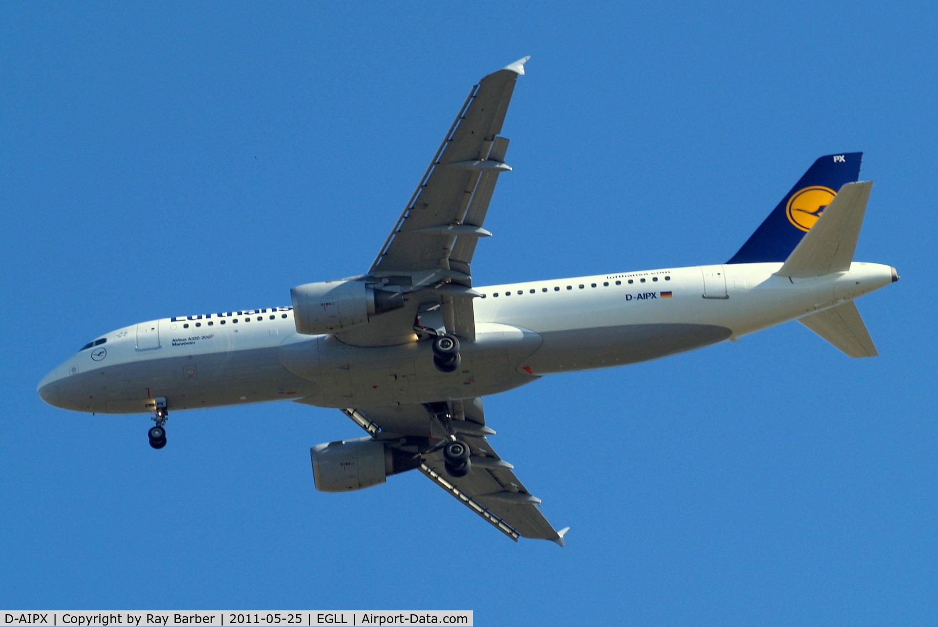 D-AIPX, 1990 Airbus A320-211 C/N 147, Airbus A320-211 [0147] (Lufthansa) Home~G 25/05/2011. On approach 27R