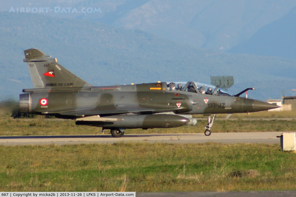 667, Dassault Mirage 2000D C/N 541, Taxiing. Crashed 9 january 2019 in Jura (kill both crew)