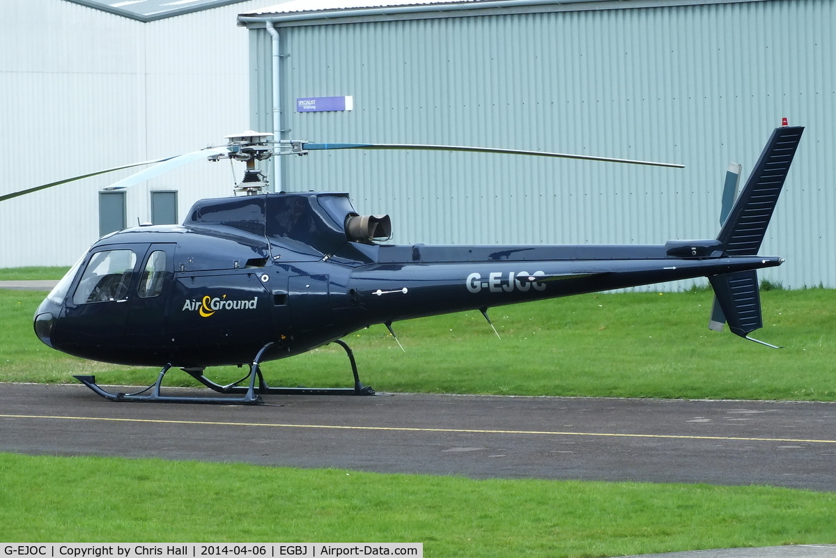 G-EJOC, 1981 Aerospatiale AS-350B Ecureuil C/N 1465, Still wearing Air & Ground titles, now registered to MK's Supermarket
