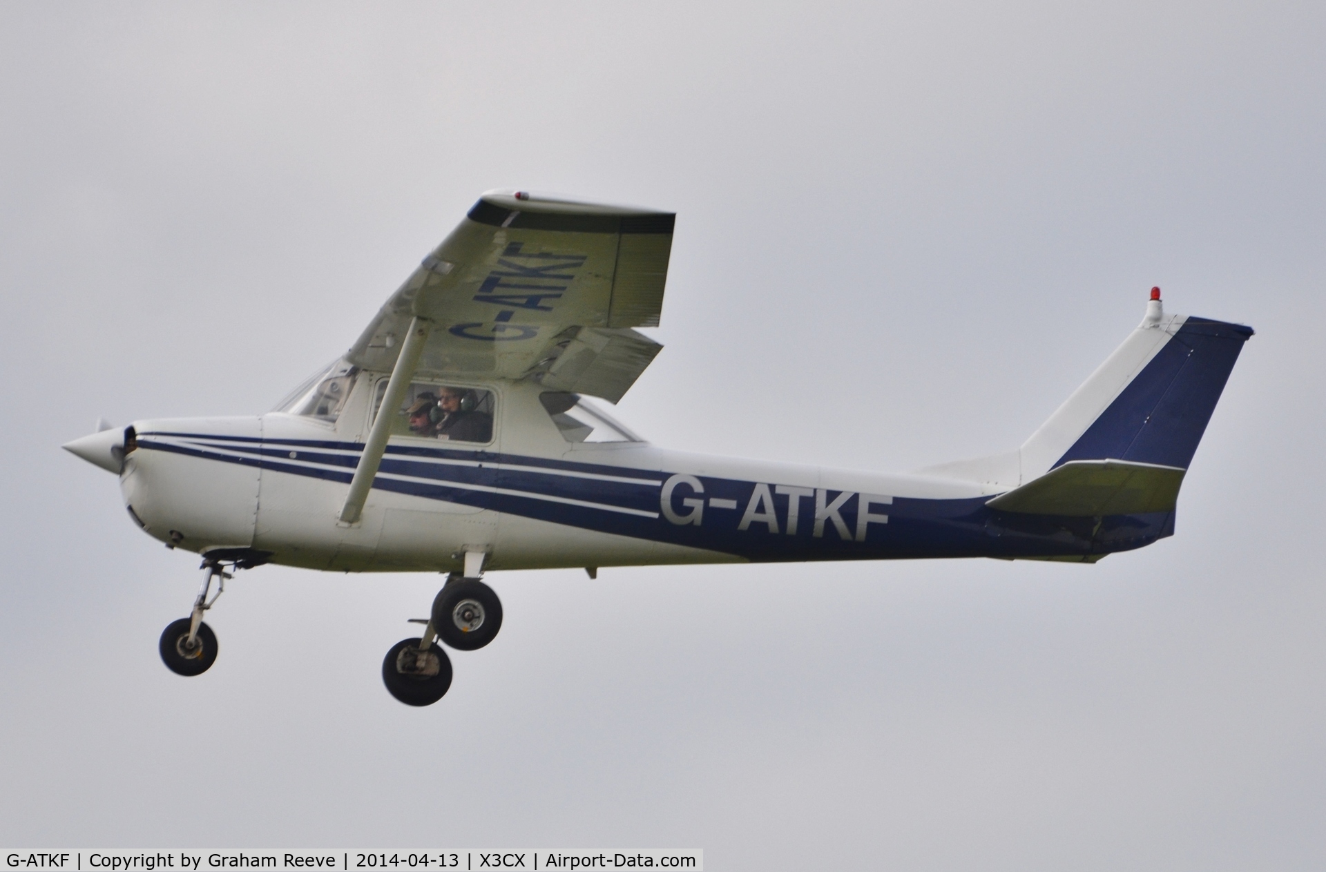 G-ATKF, 1965 Cessna 150F C/N 150-62386, Just taken off.
