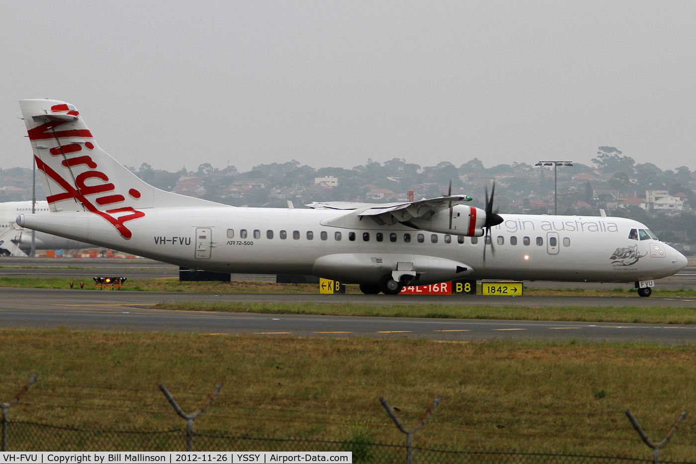 VH-FVU, 2011 ATR 72-500 C/N 978, taxiing from 34R