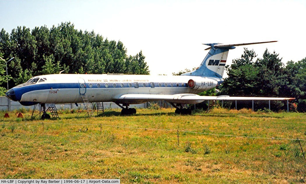 HA-LBF, 1970 Tupolev Tu-134 C/N 0350923, Tupolev Tu-134 [0350923] (Malev) Szolnok Museum~HA 17/06/1996