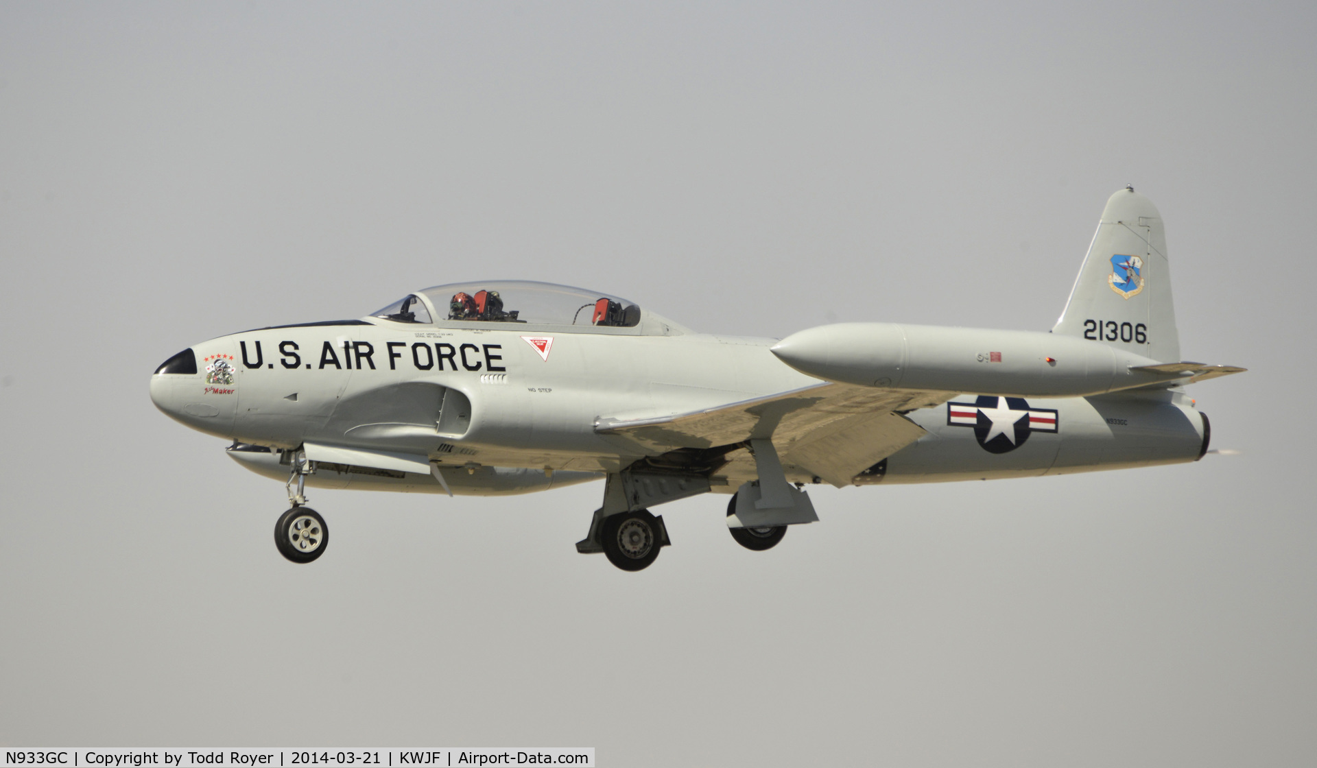N933GC, 1954 Canadair T-33AN Silver Star 3 C/N T33-306, Performing at Los Angeles County Airshow 2014