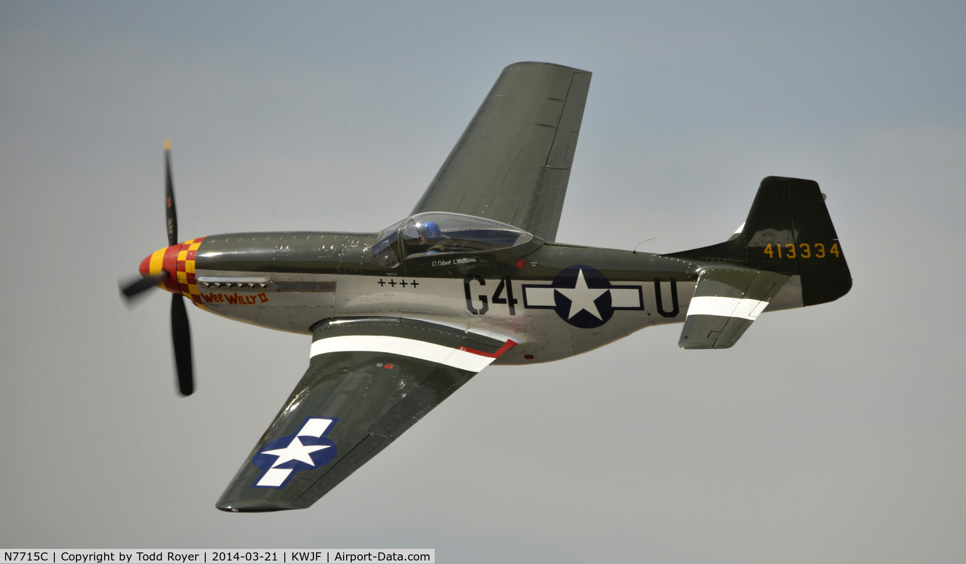 N7715C, 1944 North American P-51D C/N 44-84961A (124-44817), Flying at the Los Angeles County Airshow 2014