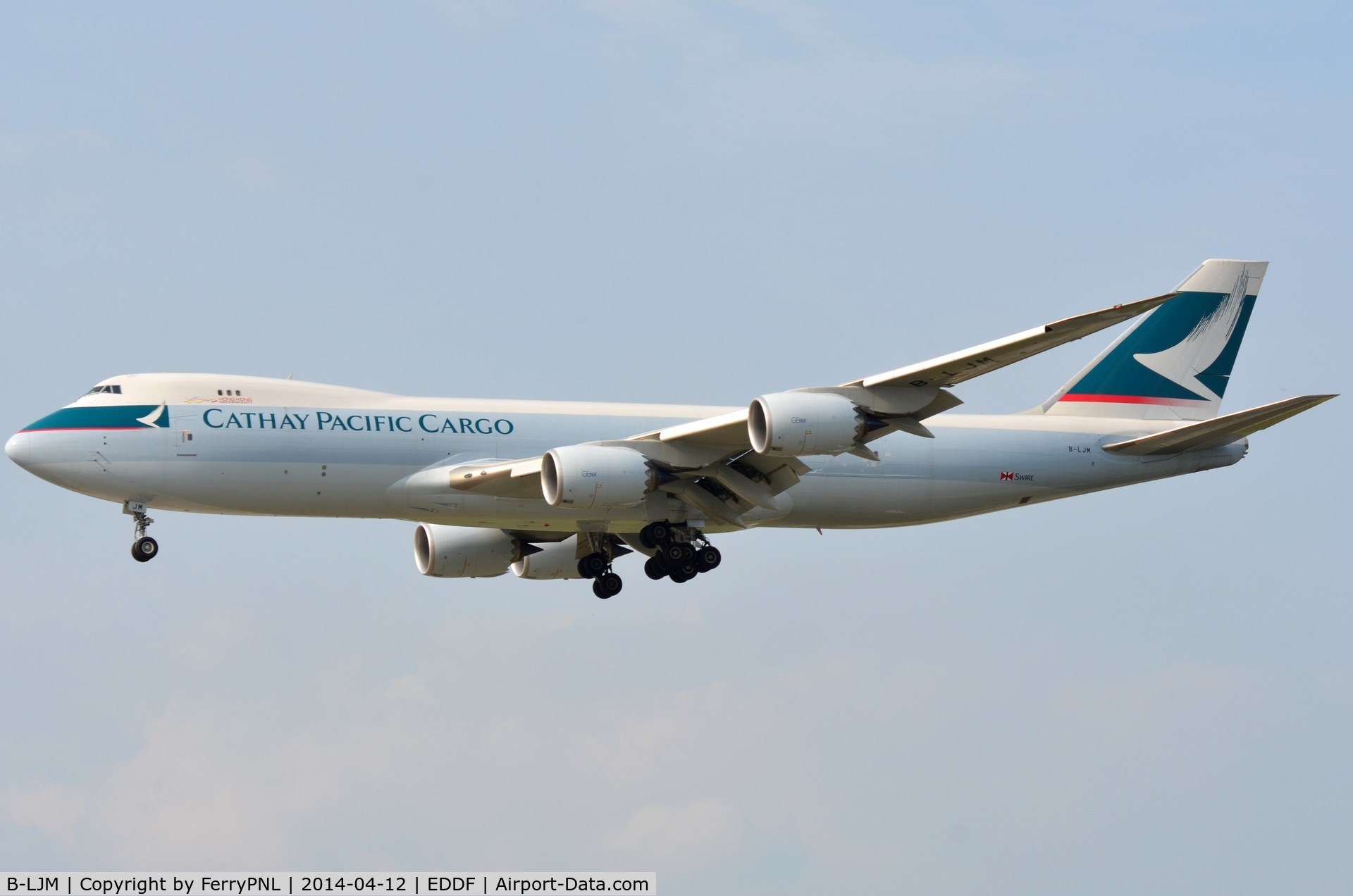 B-LJM, 2013 Boeing 747-867F/SCD C/N 43825, Cathay Pacific B748F arriving in FRA