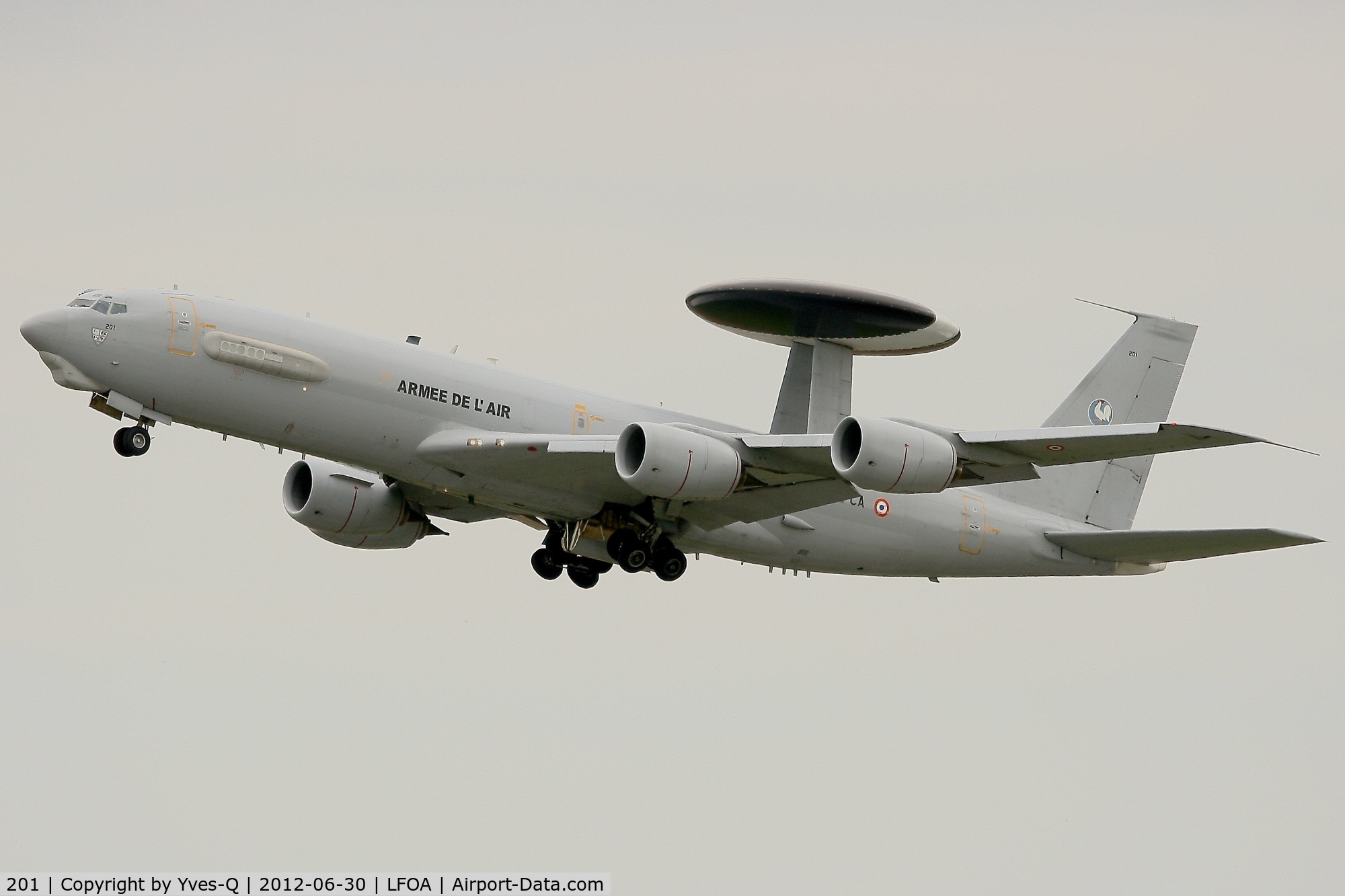 201, 1990 Boeing E-3F Sentry C/N 24115, French Air Force Boing E-3F SDCA, Take off rwy 24, Avord Air Base 702 (LFOA)  Open day in june 2012