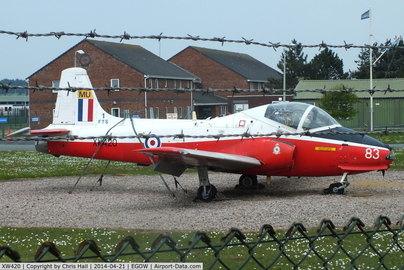 XW420, 1971 BAC 84 Jet Provost T.5A C/N EEP/JP/1042, Gate Guard at RAF Woodvale