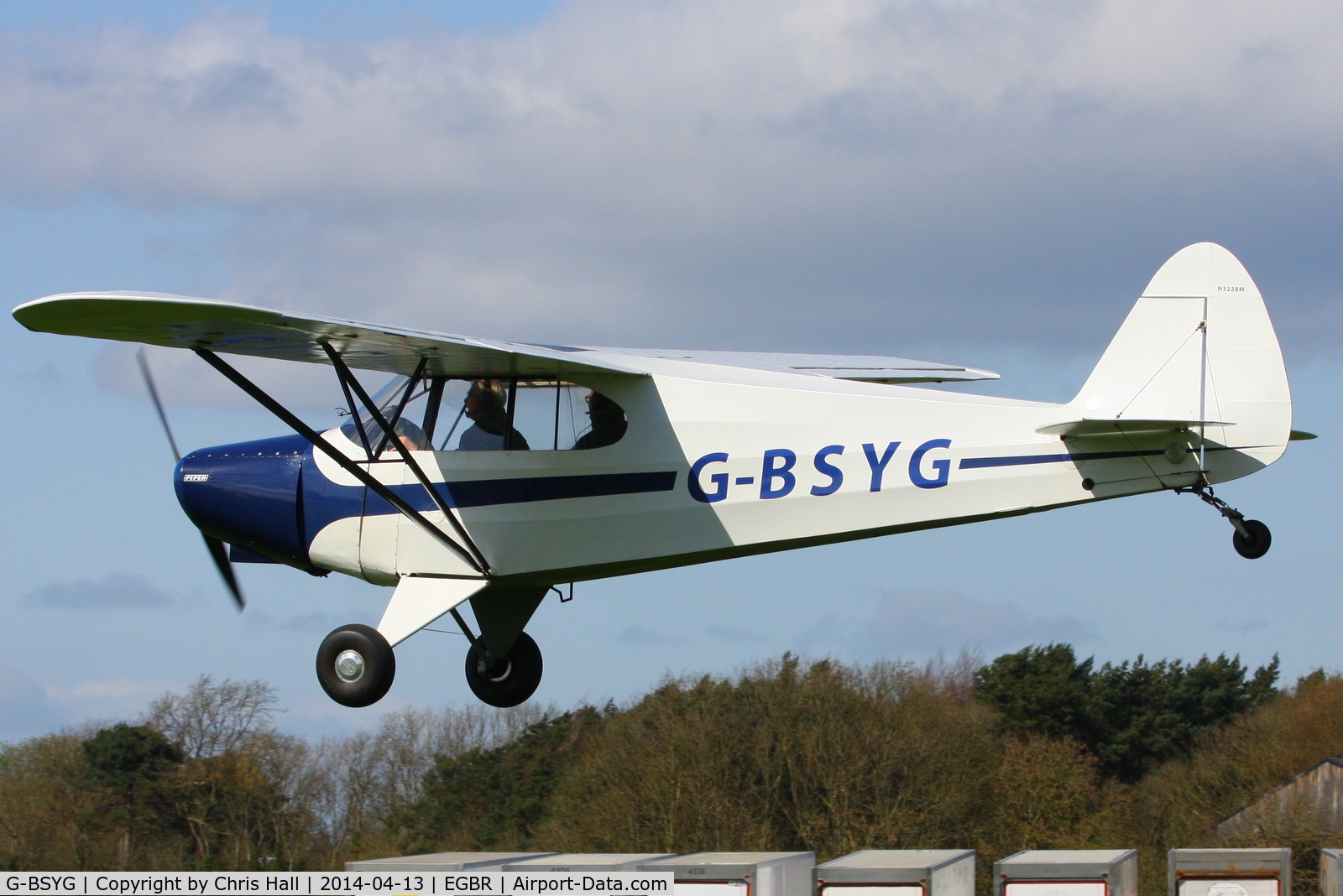 G-BSYG, 1947 Piper PA-12 Super Cruiser C/N 12-2106, at Breighton's 'Early Bird' Fly-in 13/04/14