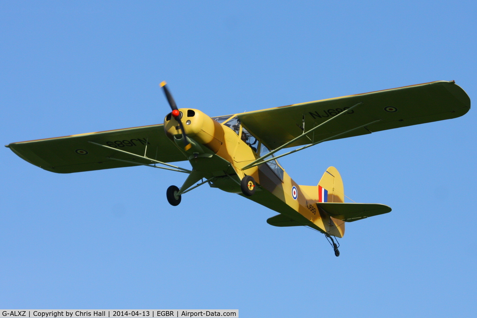 G-ALXZ, 1944 Taylorcraft Auster Mk.5/150 C/N 1082, at Breighton's 'Early Bird' Fly-in 13/04/14