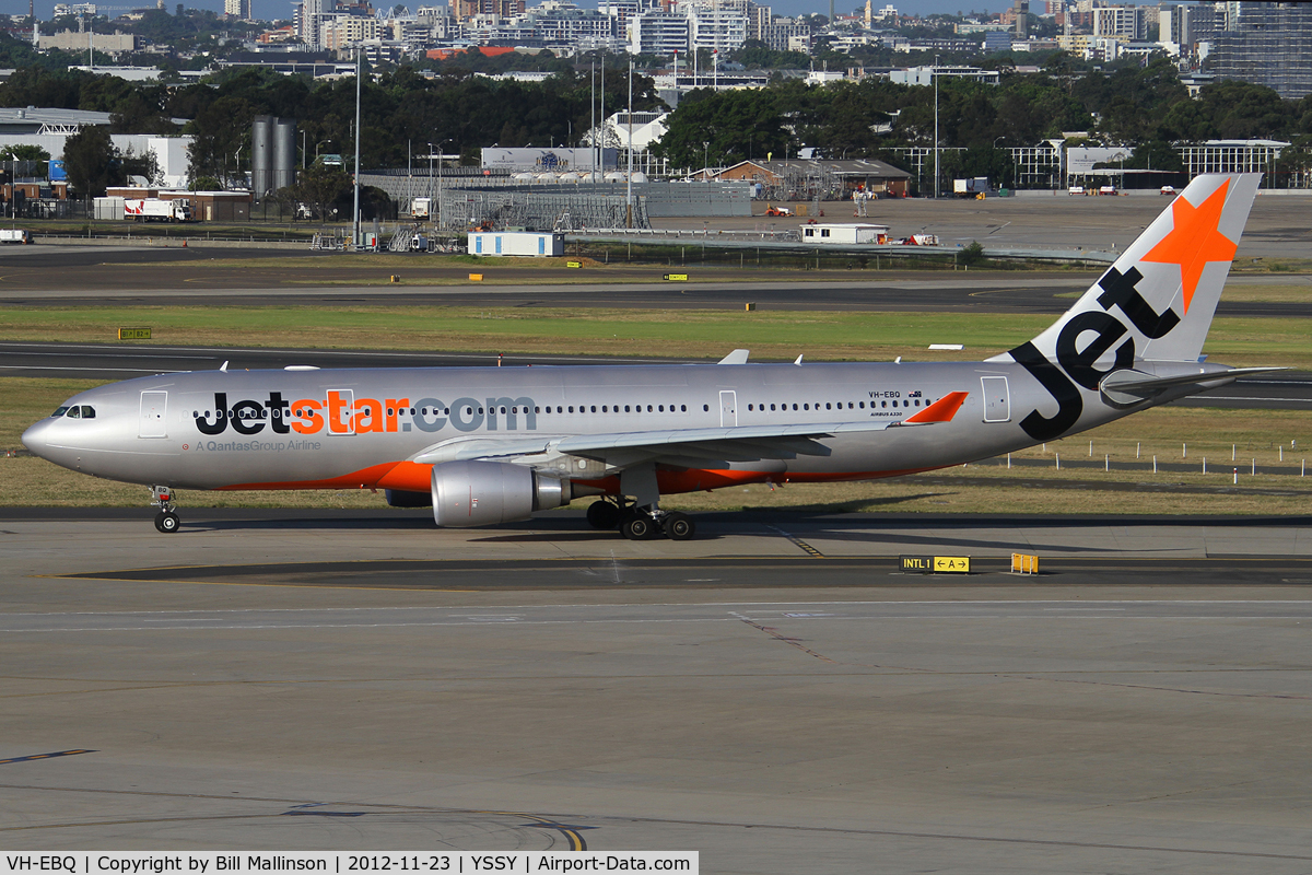 VH-EBQ, 2010 Airbus A330-202 C/N 1198, taxiing to 16R