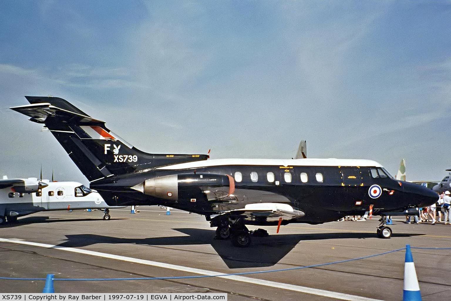 XS739, 1966 Hawker Siddeley HS.125 Dominie T.1 C/N 25081, Hawker-Siddeley 125 Dominie T.1 [25081] (Royal Air Force) RAF Fairford~G 19/07/1997