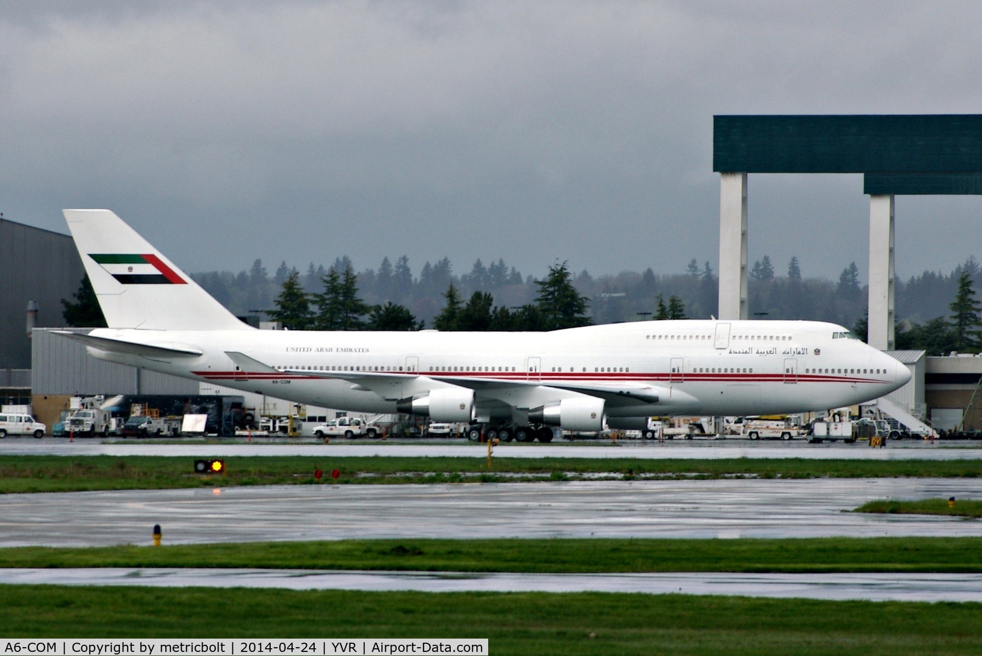 A6-COM, 1991 Boeing 747-433 C/N 25074, At YVR