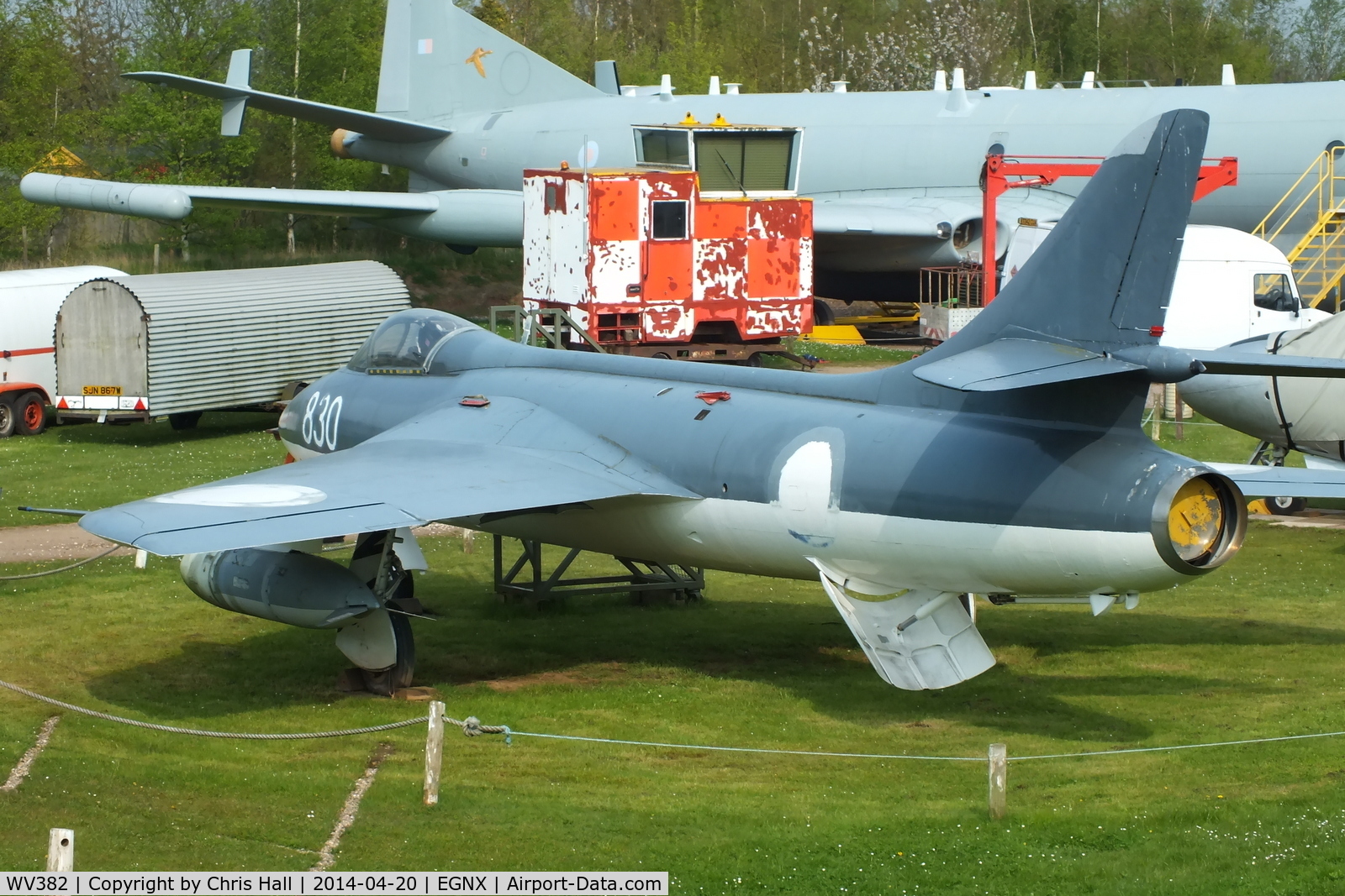 WV382, 1955 Hawker Hunter GA.11 C/N 41H-670828, Preserved at the East Midlands Aeropark