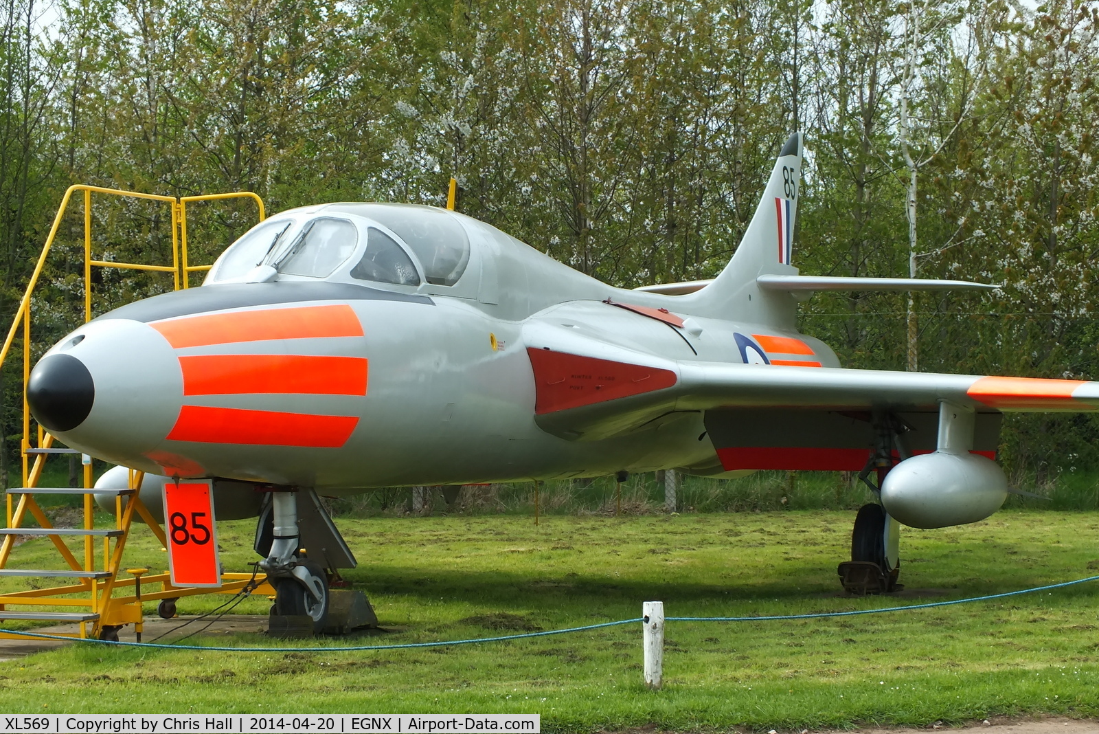 XL569, 1958 Hawker Hunter T.7 C/N 41H/693720, Preserved at the East Midlands Aeropark