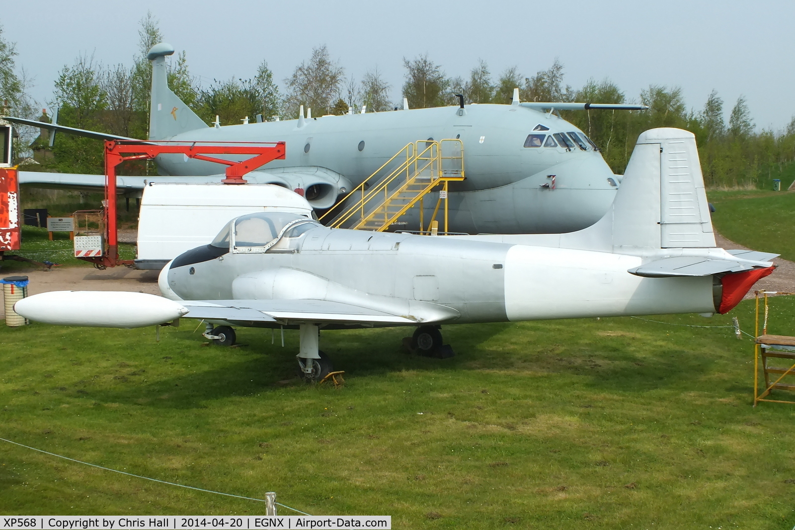 XP568, 1961 BAC 84 Jet Provost T.4 C/N PAC/W/15527, Preserved at the East Midlands Aeropark