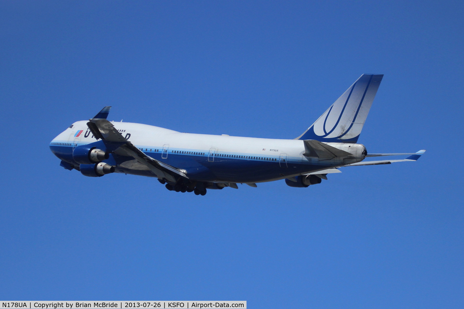 N178UA, 1990 Boeing 747-422 C/N 24385, United Airlines.747-422. N178UA 8478 cn 24385 820. San Francisco - International (SFO KSFO). Image © McBride. 26 July 2013