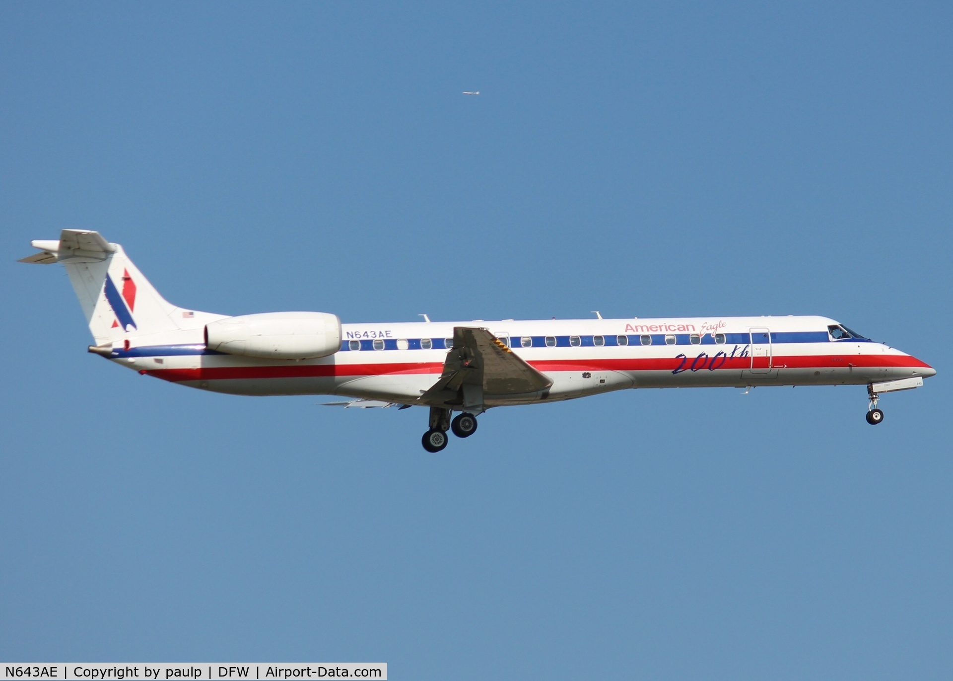 N643AE, 1999 Embraer ERJ-145LR (EMB-145LR) C/N 145200, At DFW.