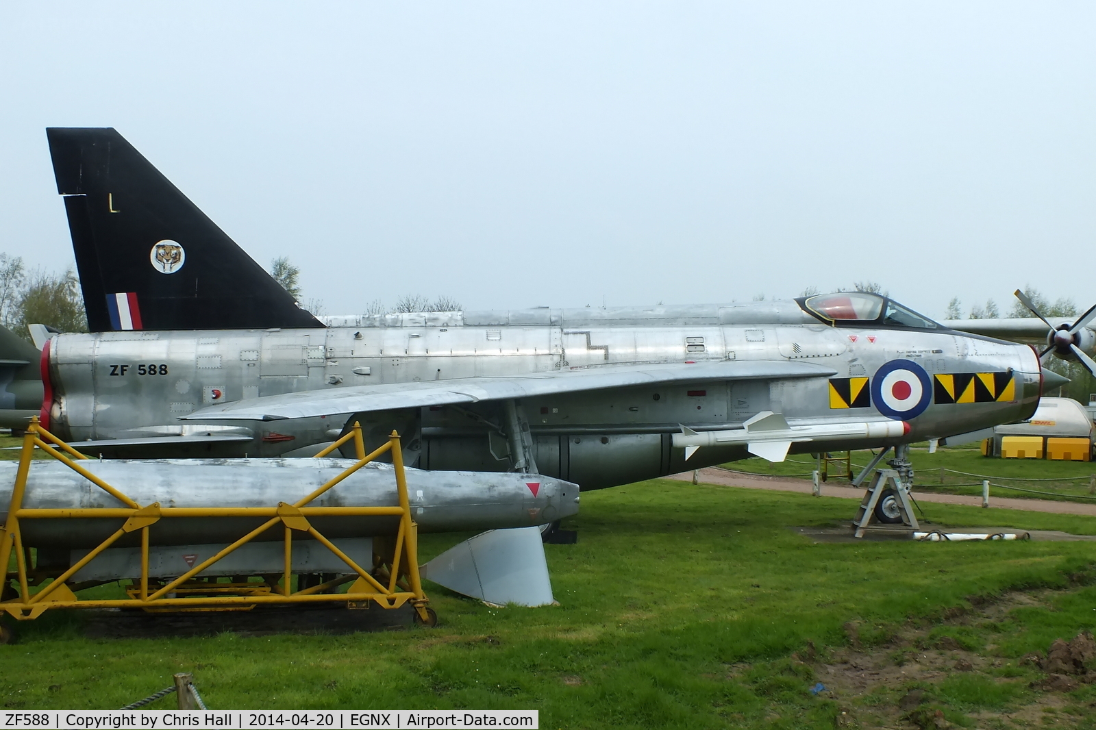 ZF588, English Electric Lightning F.53 C/N 95300, Preserved at the East Midlands Aeropark