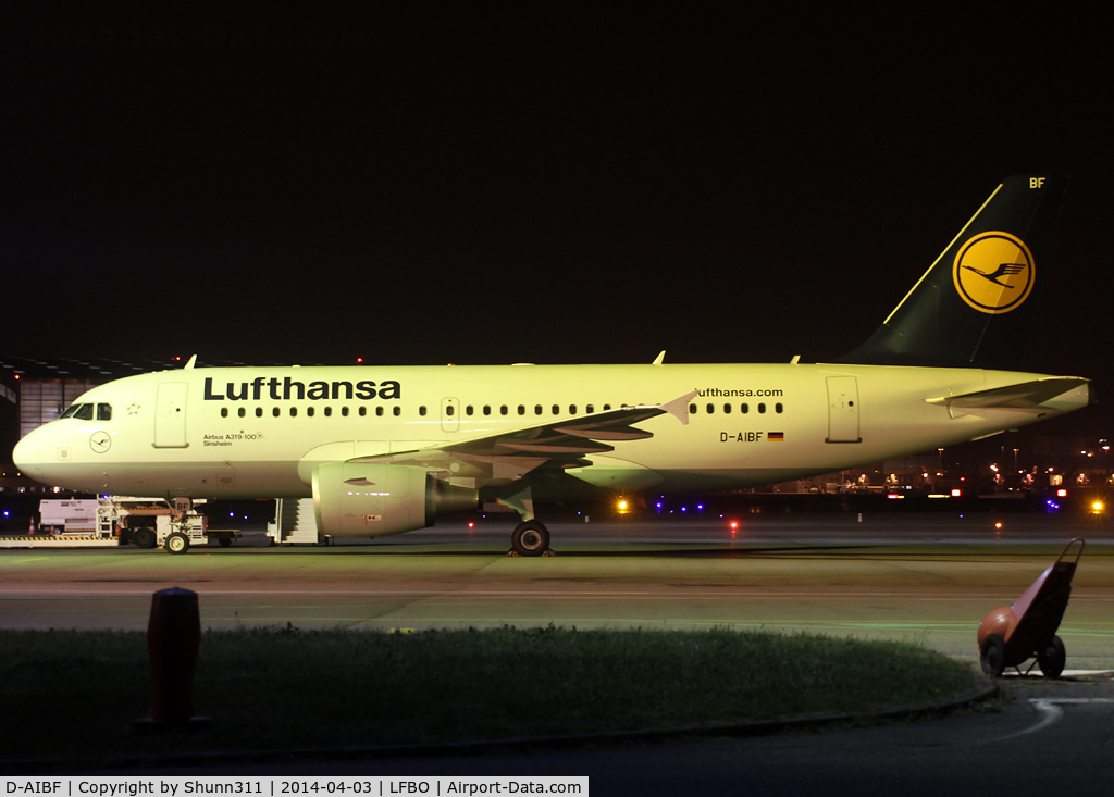 D-AIBF, 2011 Airbus A319-112 C/N 4796, Parked at the LFBO Old Terminal