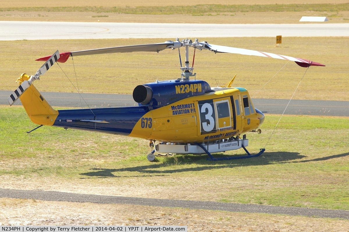 N234PH, 1977 Bell 214B-1 Biglifter C/N 28050, Bell 214B-1, c/n: 28050 at Jandakot on fire-fighting duties