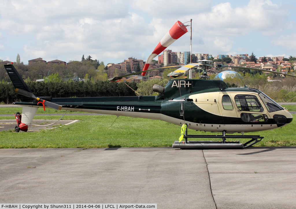 F-HBAH, Aerospatiale AS-350B-2 Ecureuil C/N 4414, Parked near the Control Tower... Additional 'AIR +' titles