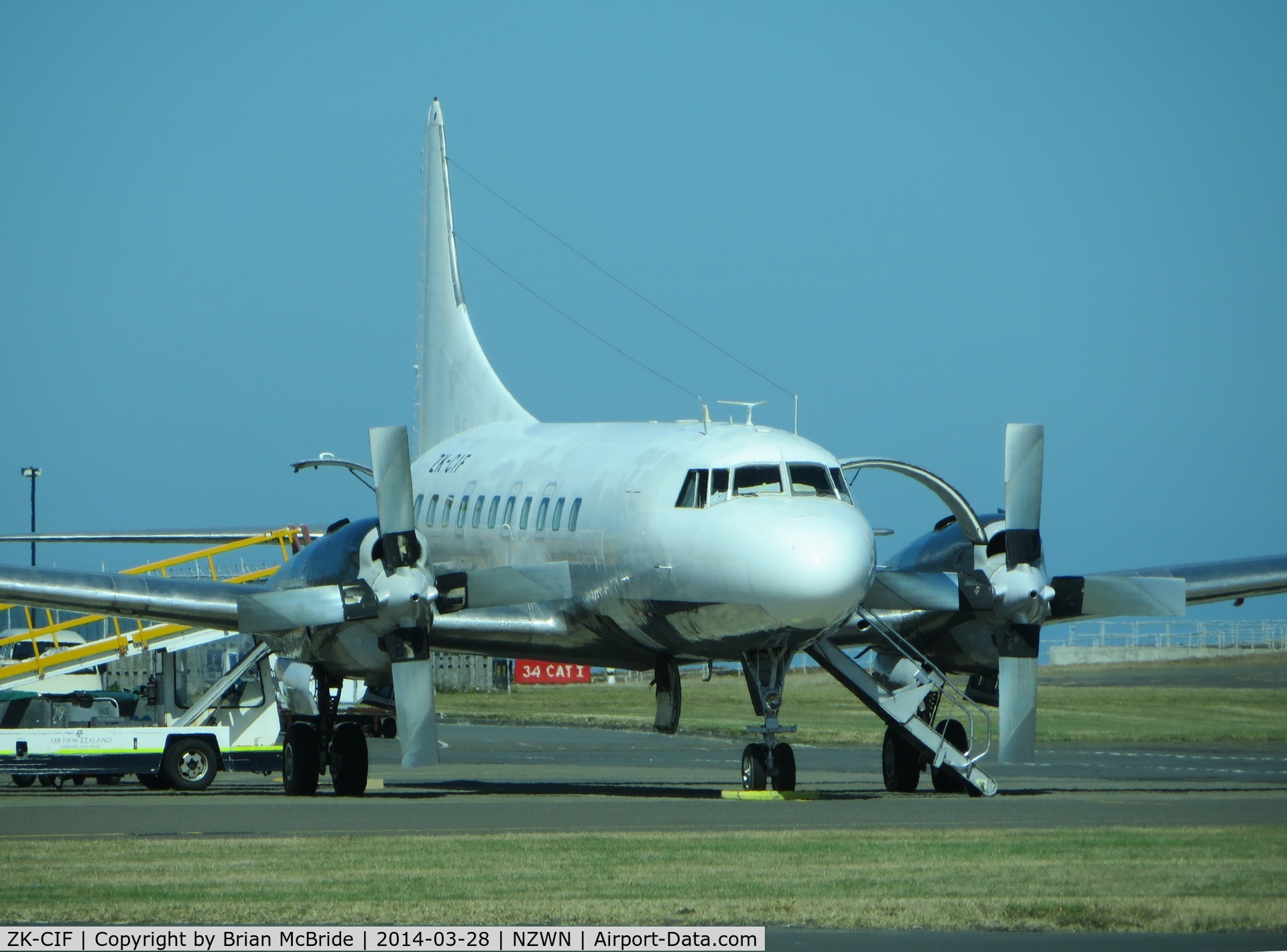 ZK-CIF, 1956 Convair 580 C/N 381, Air Chathams. Convair 580. ZK-CIF cn 381. Wellington - International (WLG NZWN). Image © Brian McBride. 28 March 2014
