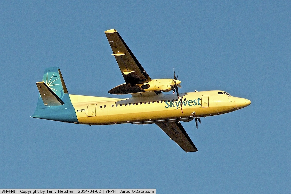 VH-FNI, 1987 Fokker 50 C/N 20114, 1987 Fokker 50, c/n: 20114 of Skywest