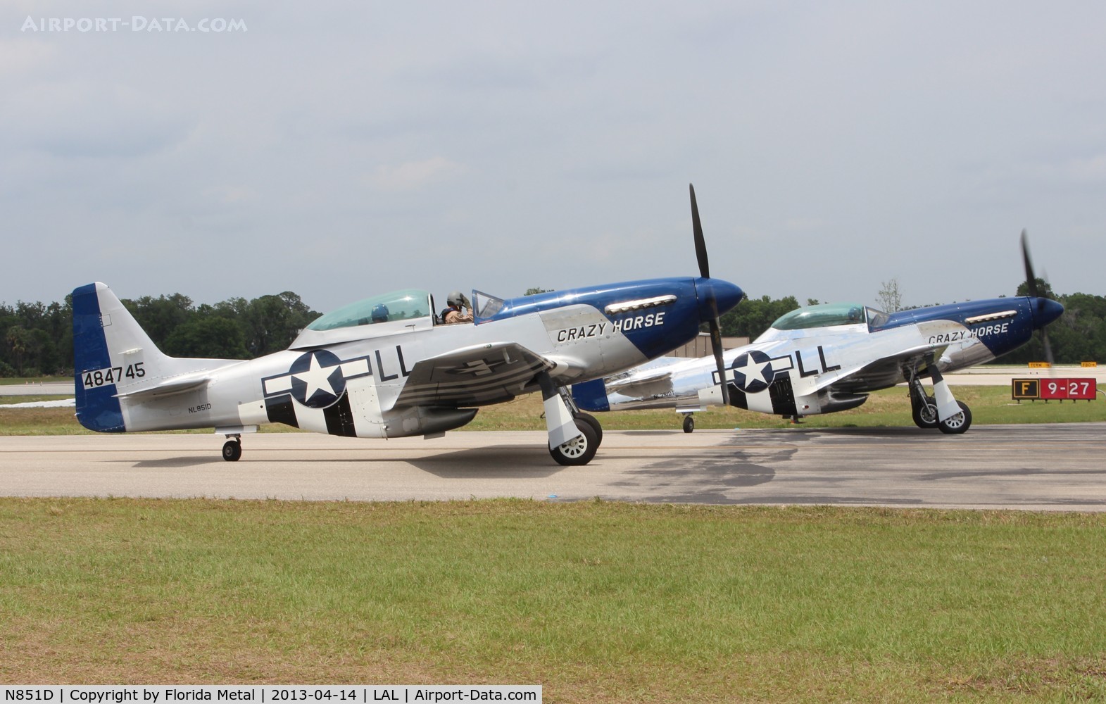 N851D, 1944 North American P-51D Mustang C/N 44-84745, Crazy Horse and Crazy Horse 2 running up