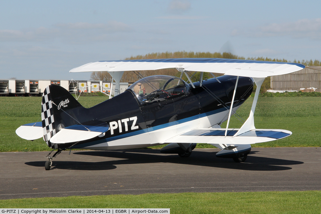 G-PITZ, 1983 Pitts S-2A Special C/N 100ER, Pitts S-2A at The Real Aeroplane Club's Early Bird Fly-In, Breighton Airfield, April 2014.