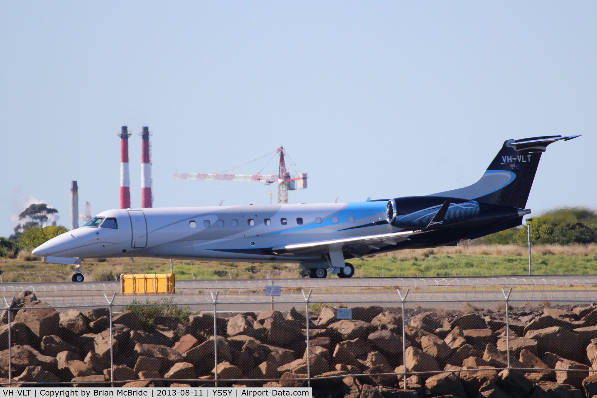 VH-VLT, 2010 Embraer EMB-135BJ Legacy C/N 14501107, Embraer EMB-135BJ Legacy 600. VH-VLT cn 14501107. Sydney - Kingsford Smith International (Mascot) (SYD YSSY). Image © Brian McBride. 11 August 2013