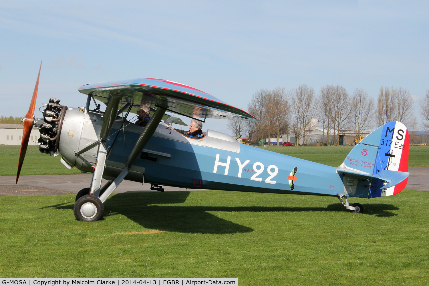 G-MOSA, 1952 Morane-Saulnier MS.317 C/N 351, Morane-Saulnier MS.317 at The Real Aeroplane Club's Early Bird Fly-In, Breighton Airfield, April 2014.