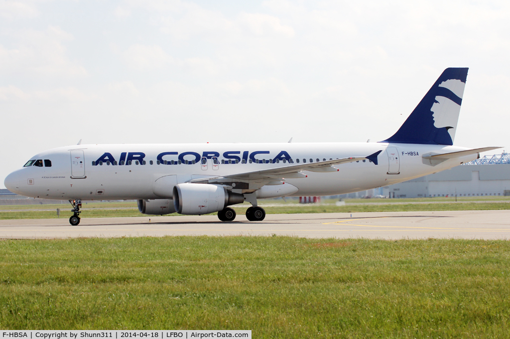 F-HBSA, 2009 Airbus A320-216 C/N 3882, Taxiing to the Terminal in Air Corsica c/s