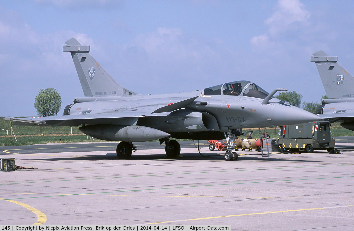 145, 2014 Dassault Rafale C C/N 145, Rafale C 145 is a brand new aircraft and participated in the Green Shield 2014 exercise.