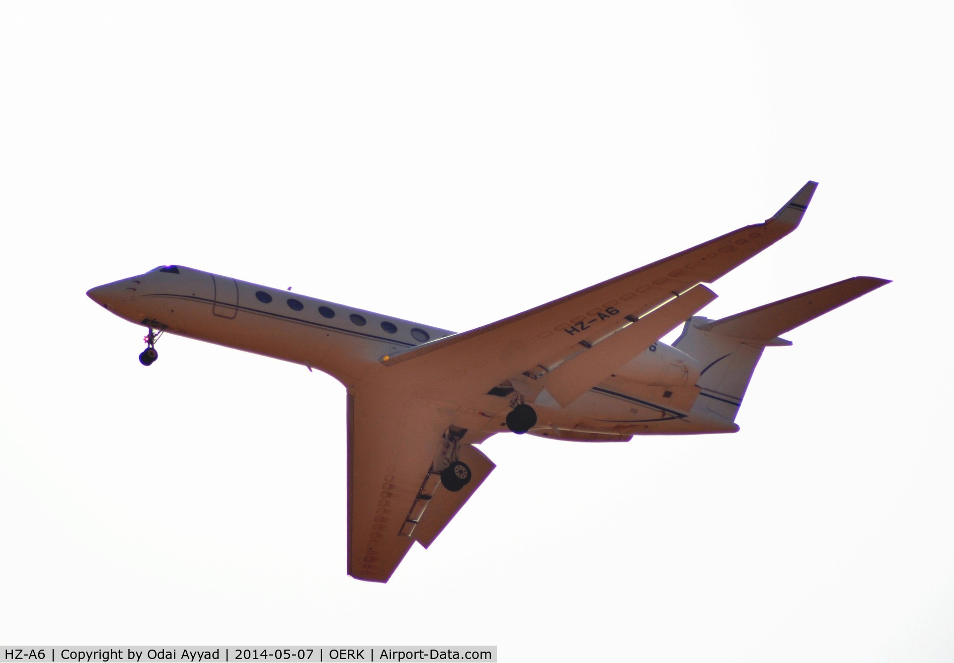 HZ-A6, 2004 Gulfstream Aerospace GV-SP (G550) C/N 5038, Landing Runway 15L at king khaled airport ,