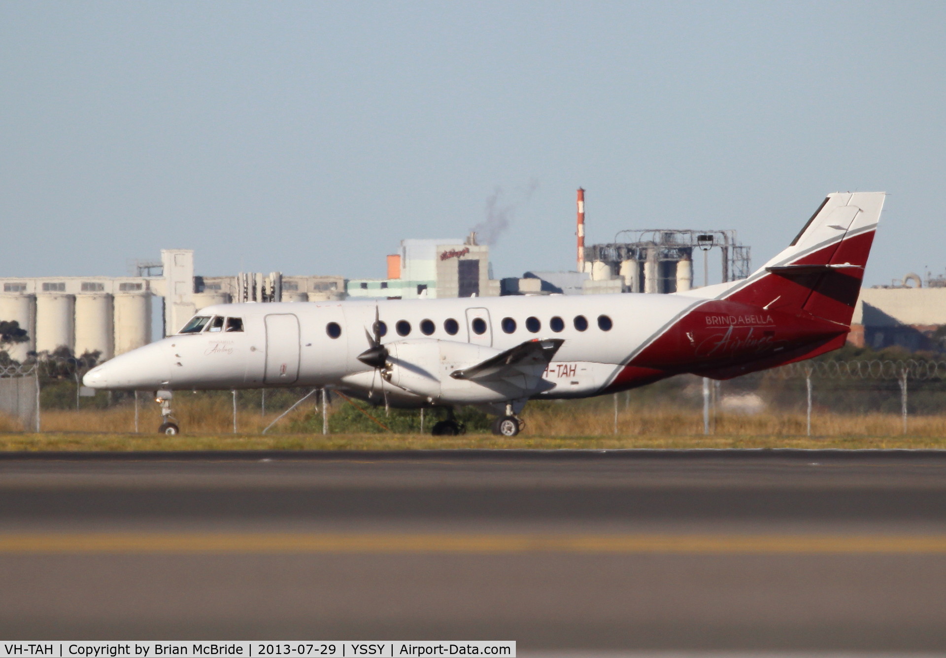 VH-TAH, 1996 British Aerospace Jetstream 41 C/N 41084, Brindabella Airlines. British Aerospace Jetstream 41. VH-TAH cn 41084. Sydney - Kingsford Smith International (Mascot) (SYD YSSY). Image © Brian McBride. 29 July 2013