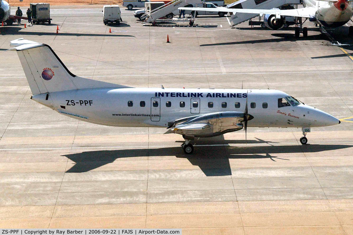 ZS-PPF, 1989 Embraer EMB-120RT Brasilia C/N 120156, Embraer EMB-120RT Brasilia [120156] (Interlink Airlines) Johannesburg Int~ZS 22/09/2006