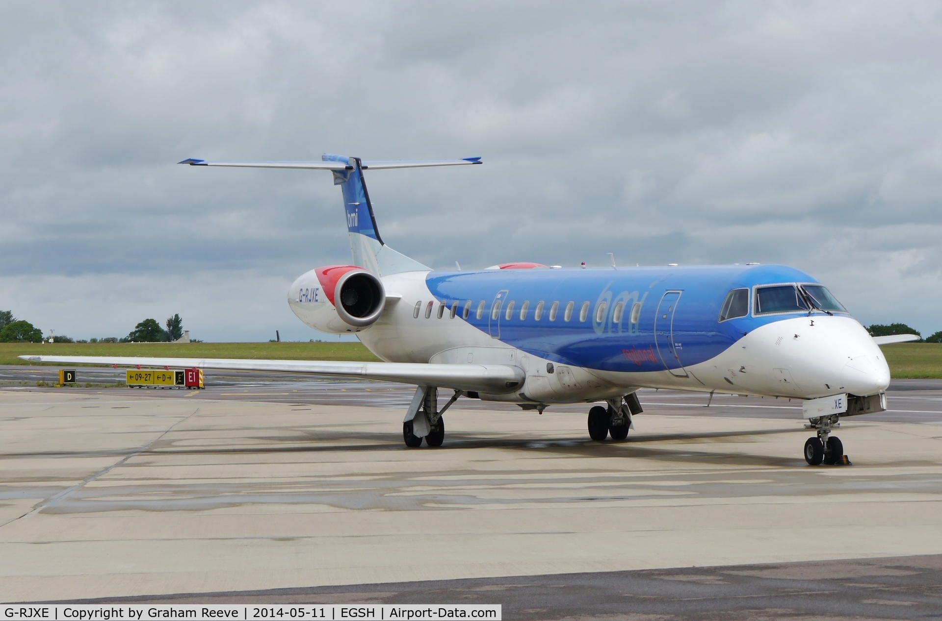 G-RJXE, 2000 Embraer EMB-145EP (ERJ-145EP) C/N 145245, Parked at Norwich.