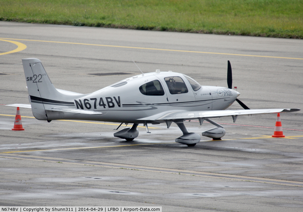 N674BV, Cirrus SR22 GTS C/N 3781, Parked at the General Aviation area...