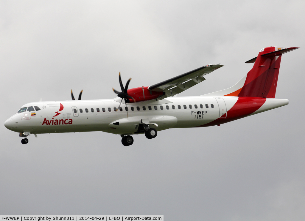 F-WWEP, 2014 ATR 72-600 (72-212A) C/N 1151, C/n 1151 - To be HK-5040