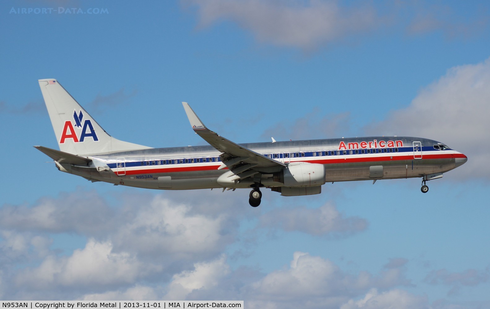 N953AN, 2001 Boeing 737-823 C/N 29539, American 737-800